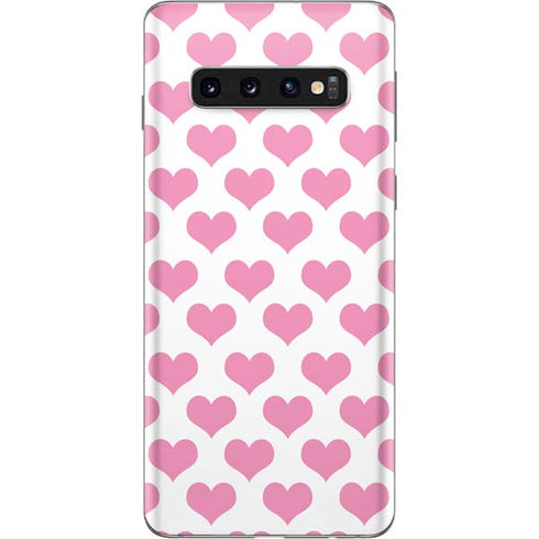Plush Pink Hearts Galaxy S10 Skin
