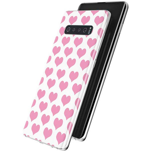 Plush Pink Hearts Galaxy S10 Skin