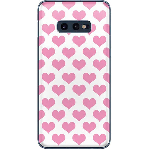 Plush Pink Hearts Galaxy S10e Skin