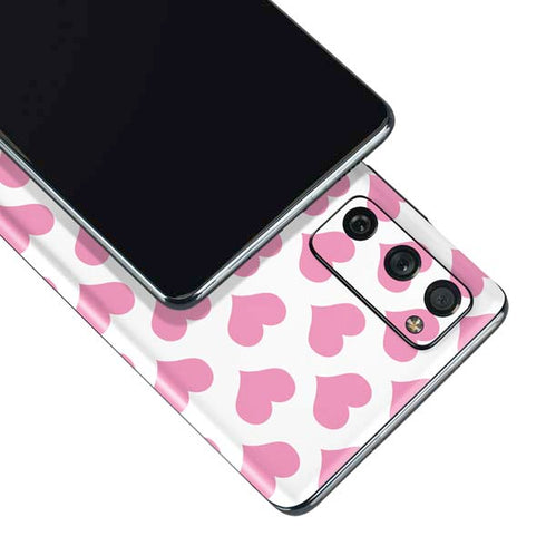 Plush Pink Hearts Galaxy S20 Fan Edition Skin