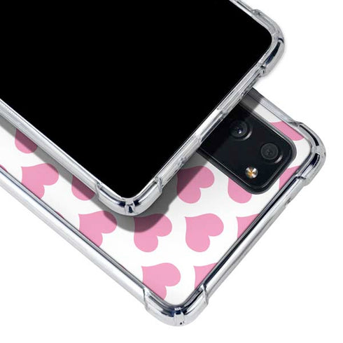 Plush Pink Hearts Galaxy S20 FE Clear Case