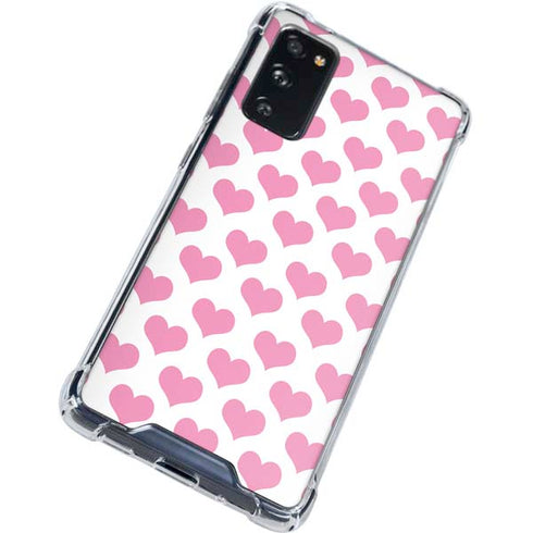 Plush Pink Hearts Galaxy S20 FE Clear Case