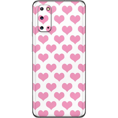 Plush Pink Hearts Galaxy S20 Skin