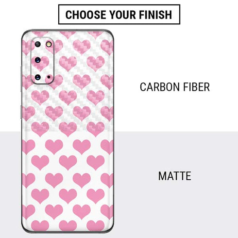 Plush Pink Hearts Galaxy S20 Skin