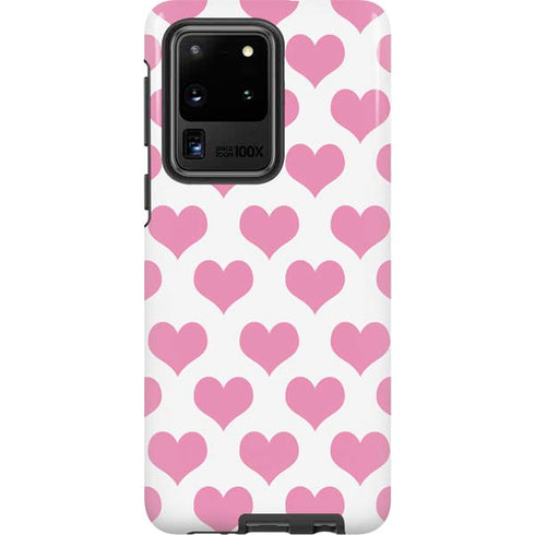 Plush Pink Hearts Galaxy S20 Ultra 5G Pro Case