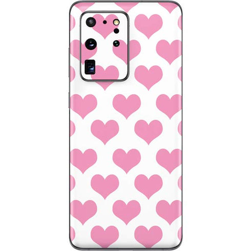 Plush Pink Hearts Galaxy S20 Ultra 5G Skin