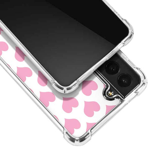 Plush Pink Hearts Galaxy S21 FE Clear Case