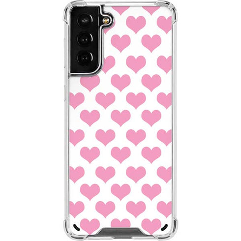 Plush Pink Hearts Galaxy S21 Plus 5G Clear Case
