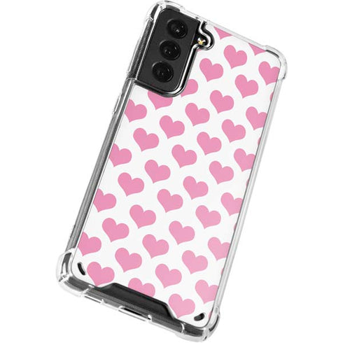 Plush Pink Hearts Galaxy S21 Plus 5G Clear Case