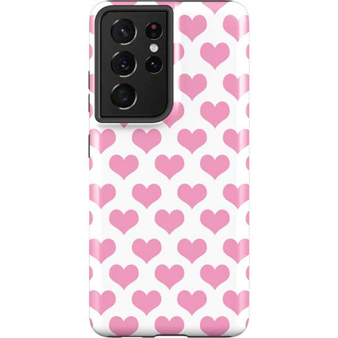 Plush Pink Hearts Galaxy S21 Ultra 5G Pro Case