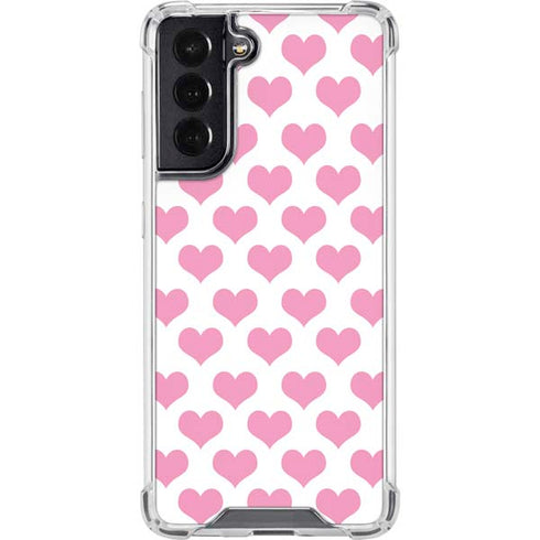 Plush Pink Hearts Galaxy S22 Clear Case