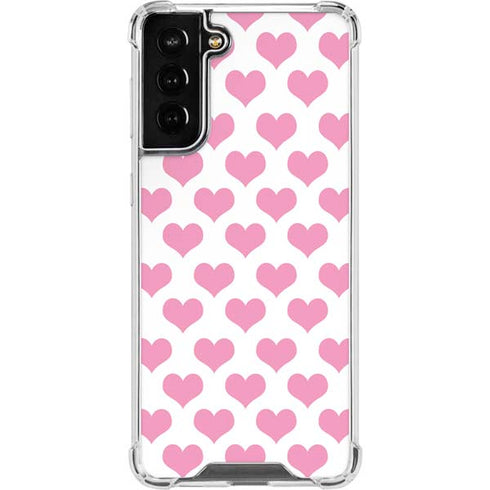 Plush Pink Hearts Galaxy S22 Plus Clear Case