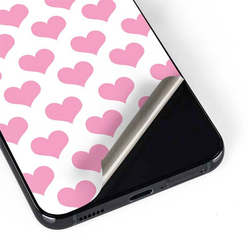 Plush Pink Hearts Galaxy S22 Skin