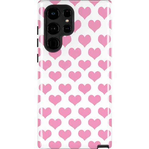 Plush Pink Hearts Galaxy S22 Ultra Pro Case