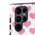 Plush Pink Hearts Galaxy S22 Ultra Pro Case