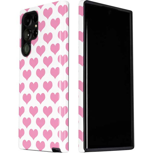 Plush Pink Hearts Galaxy S22 Ultra Pro Case