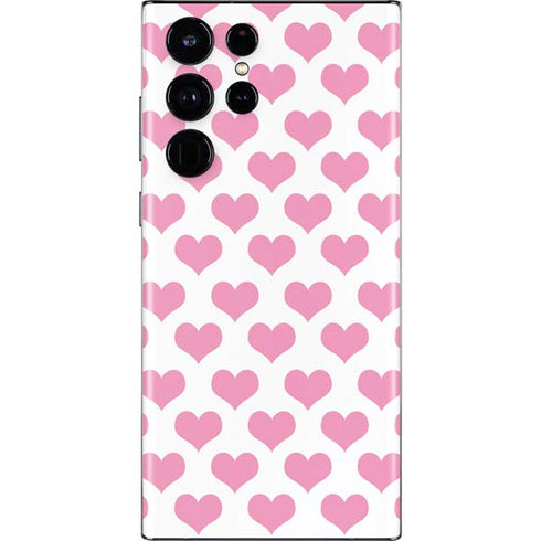 Plush Pink Hearts Galaxy S22 Ultra Skin