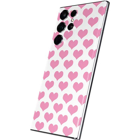 Plush Pink Hearts Galaxy S22 Ultra Skin