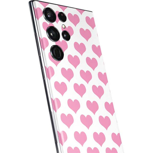 Plush Pink Hearts Galaxy S22 Ultra Skin