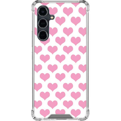 Plush Pink Hearts Galaxy S23 FE Clear Case