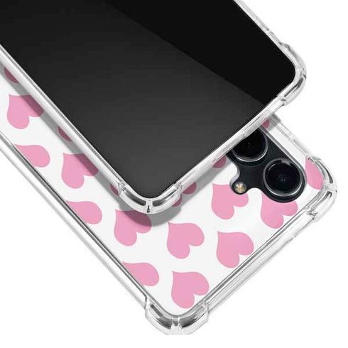 Plush Pink Hearts Galaxy S23 FE Clear Case