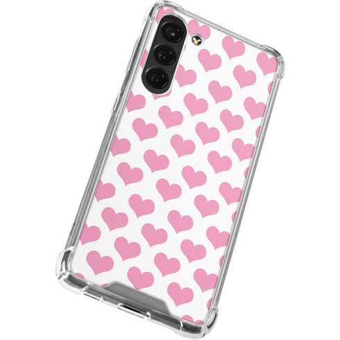 Plush Pink Hearts Galaxy S23 Plus Clear Case