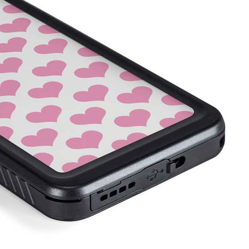 Plush Pink Hearts Galaxy S23 Plus Waterproof Case