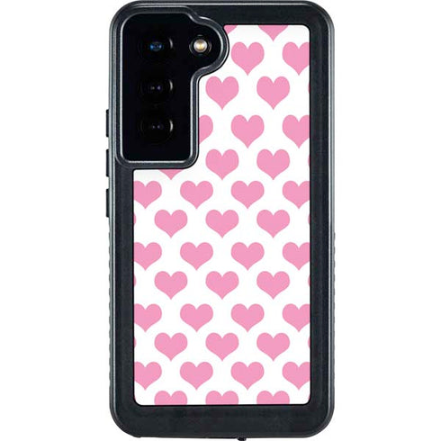 Plush Pink Hearts Galaxy S23 Waterproof Case