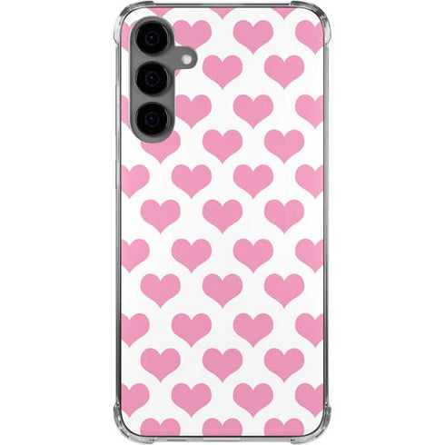 Plush Pink Hearts Galaxy S24 Plus Clear Case