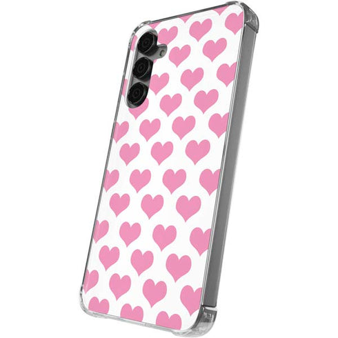 Plush Pink Hearts Galaxy S24 Plus Clear Case
