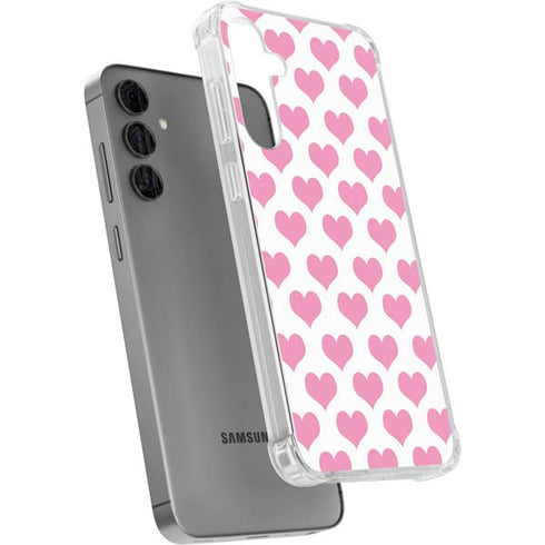 Plush Pink Hearts Galaxy S24 Plus Clear Case