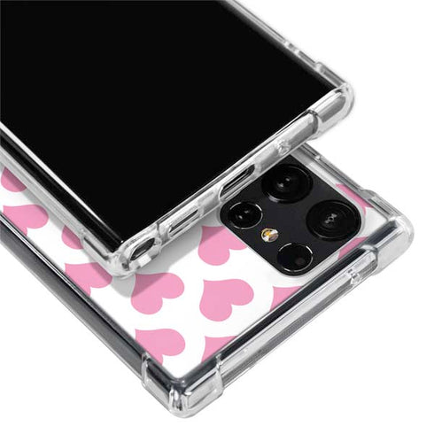 Plush Pink Hearts Galaxy S24 Ultra Clear Case