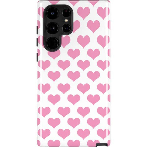 Plush Pink Hearts Galaxy S24 Ultra Impact Case