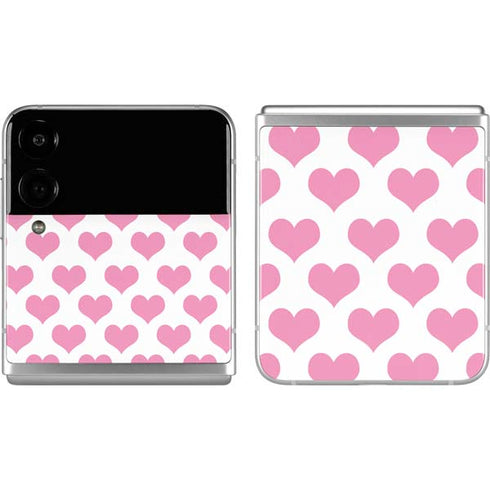 Plush Pink Hearts Galaxy Z Flip4 5G Skin