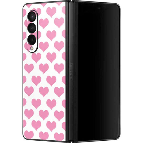 Plush Pink Hearts Galaxy Z Fold3 5G Skin
