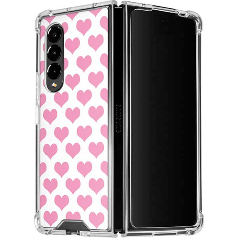 Plush Pink Hearts Galaxy Z Fold4 5G Clear Case