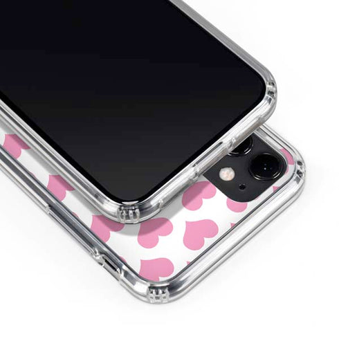 Plush Pink Hearts iPhone 11 Clear Case