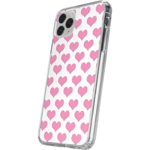 Plush Pink Hearts iPhone 11 Pro Clear Case