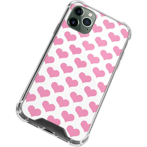 Plush Pink Hearts iPhone 11 Pro Max Clear Case