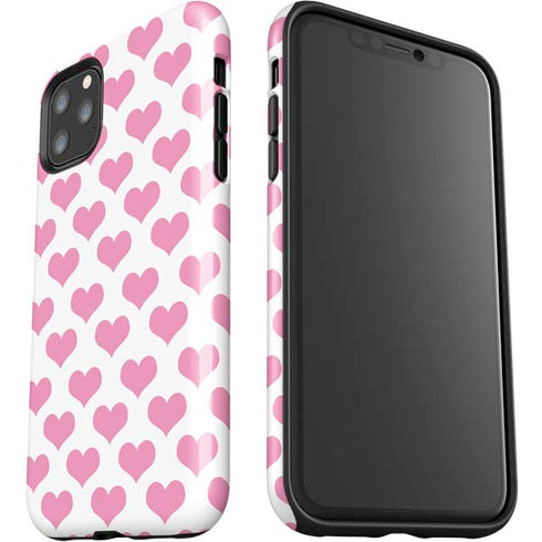 Plush Pink Hearts iPhone 11 Pro Max Impact Case