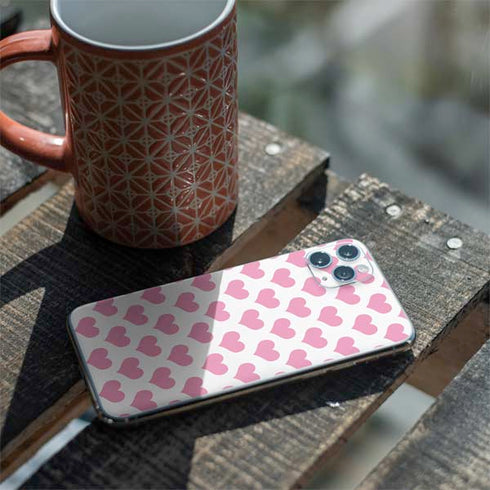 Plush Pink Hearts iPhone 11 Pro Max Skin