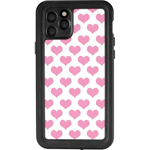 Plush Pink Hearts iPhone 11 Pro Waterproof Case