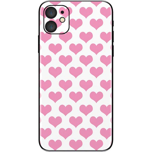 Plush Pink Hearts iPhone 11 Skin