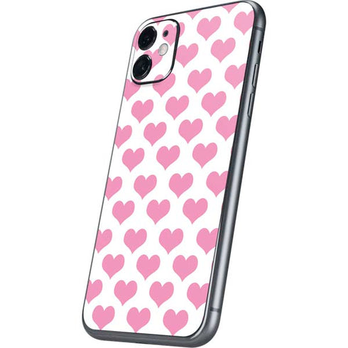 Plush Pink Hearts iPhone 11 Skin