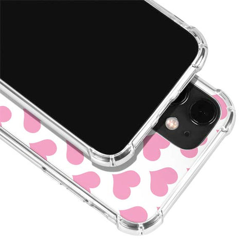 Plush Pink Hearts iPhone 12 Clear Case