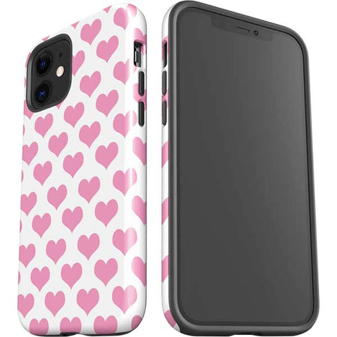 Plush Pink Hearts iPhone 12 Impact Case