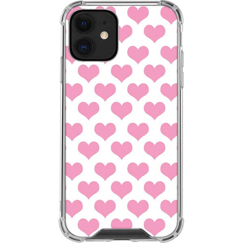 Plush Pink Hearts iPhone 12 Mini Clear Case
