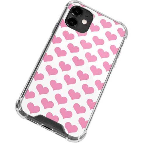 Plush Pink Hearts iPhone 12 Mini Clear Case