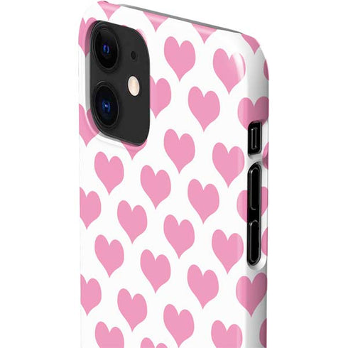 Plush Pink Hearts iPhone 12 Mini Lite Case