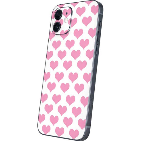 Plush Pink Hearts iPhone 12 Mini Skin